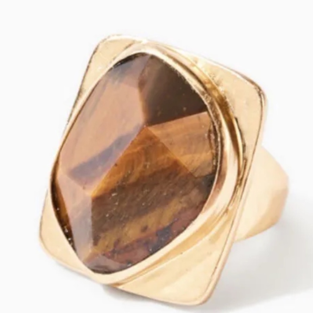 HUGE SALE! STELLA & DOT TIGER’S EYE/GOLD RING RETAIL $79 NWT SIZE 6